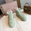 LORO PIANA WINTER NUAGES HIGH SNEAKERS MINT LAMBSKIN
