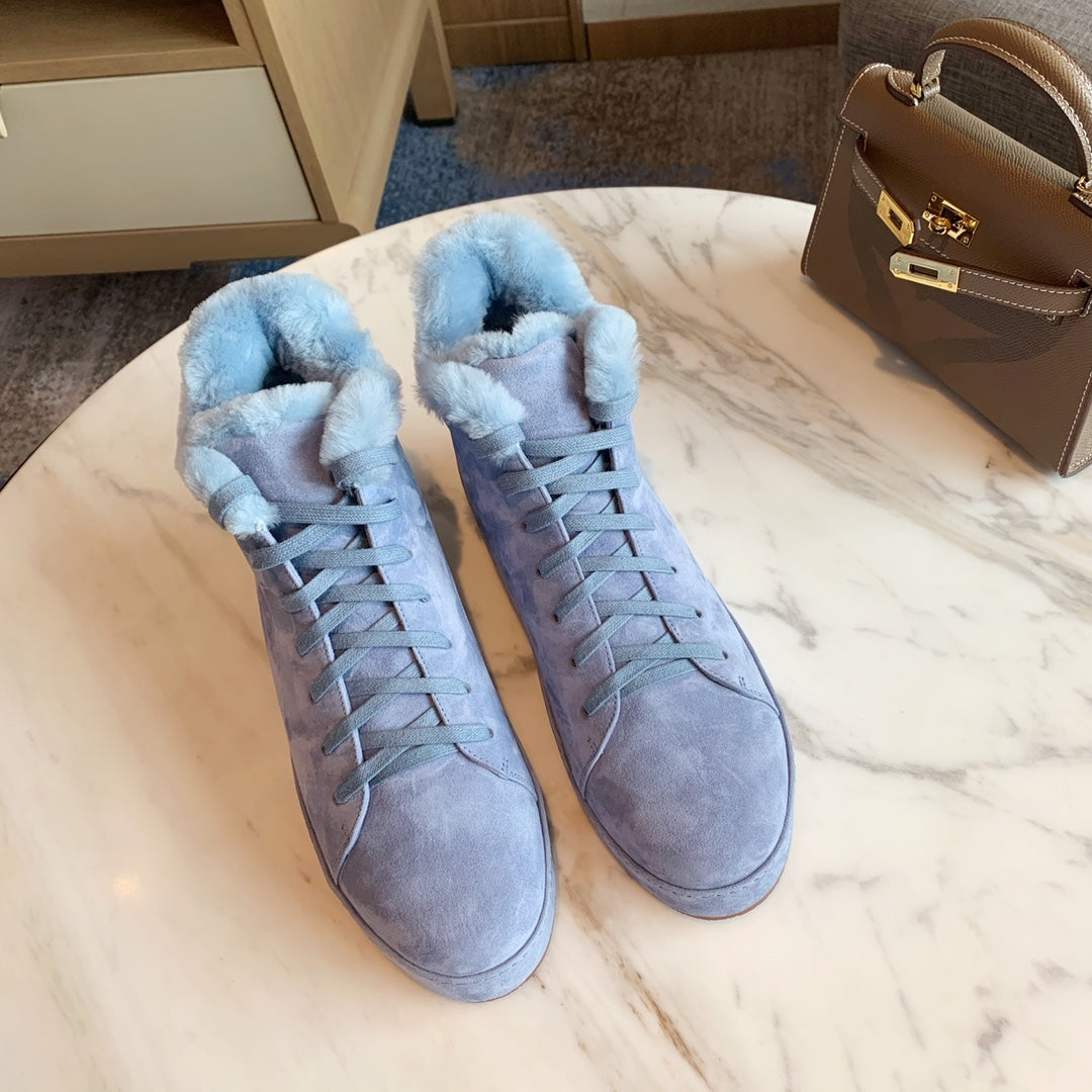 LORO PIANA WINTER NUAGES SNEAKERS SAPPHIRE LAMBSKIN