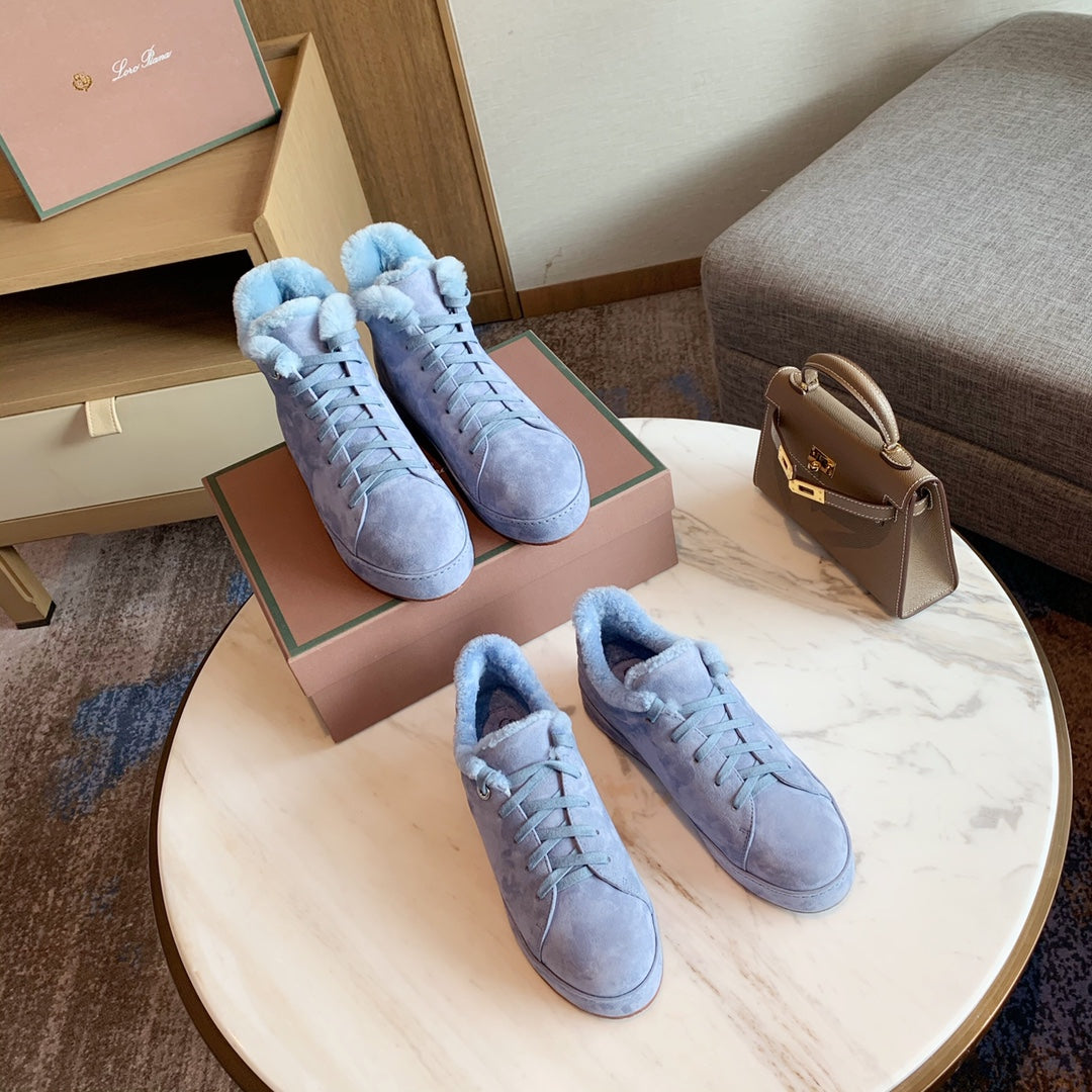 LORO PIANA WINTER NUAGES SNEAKERS SAPPHIRE LAMBSKIN