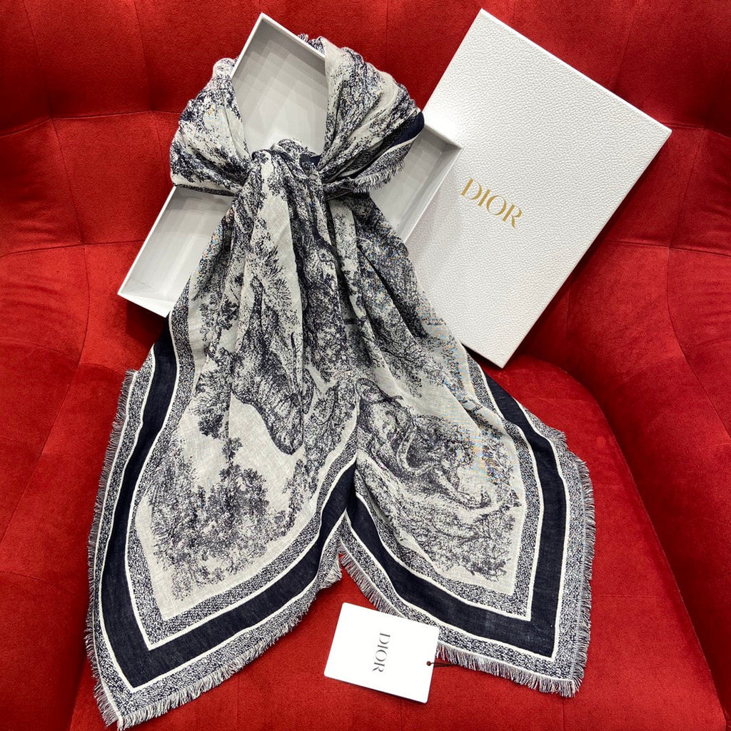 DIOR SCARF 140 CM IN WOOL MIX SILK 667138