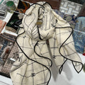 CHANEL 25S SCARF 140 IN SILK WOOL 726478