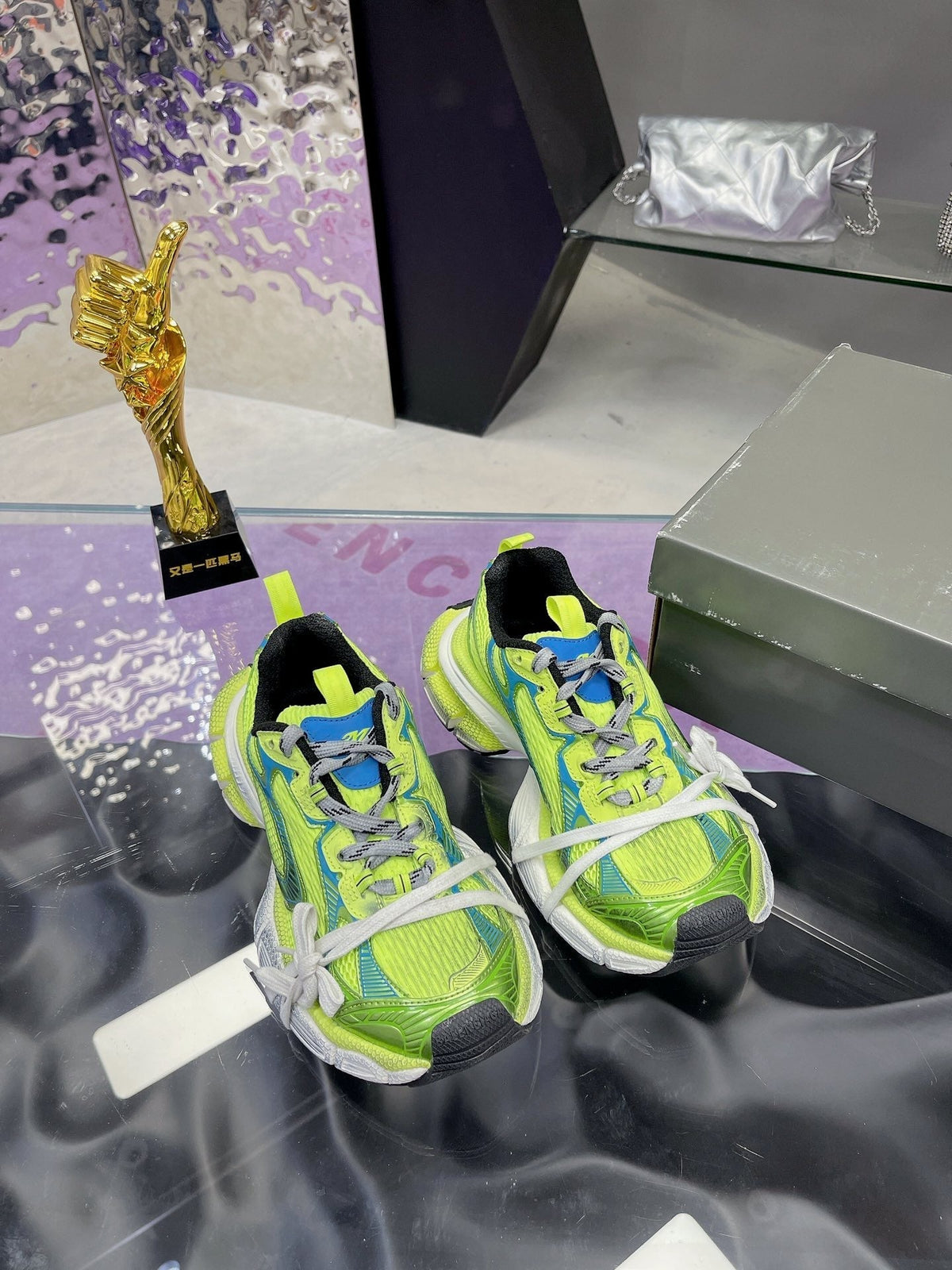 BALENCIAGA 3XL SNEAKER IN NEON GREEN MESH AND POLYURETHANE