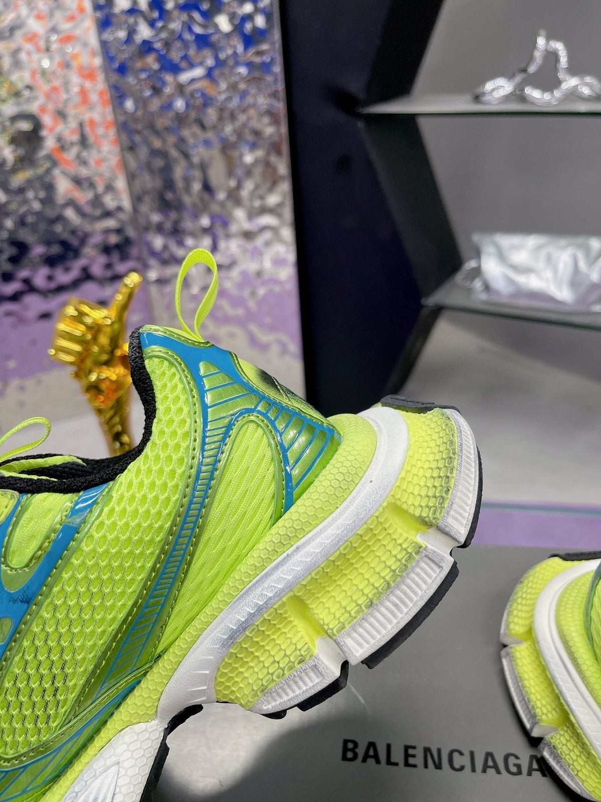 BALENCIAGA 3XL SNEAKER IN NEON GREEN MESH AND POLYURETHANE