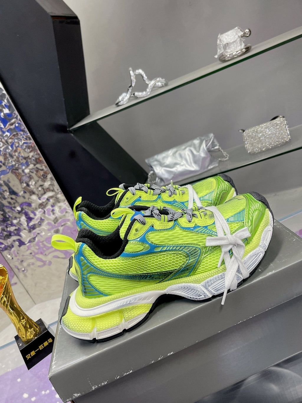 BALENCIAGA 3XL SNEAKER IN NEON GREEN MESH AND POLYURETHANE