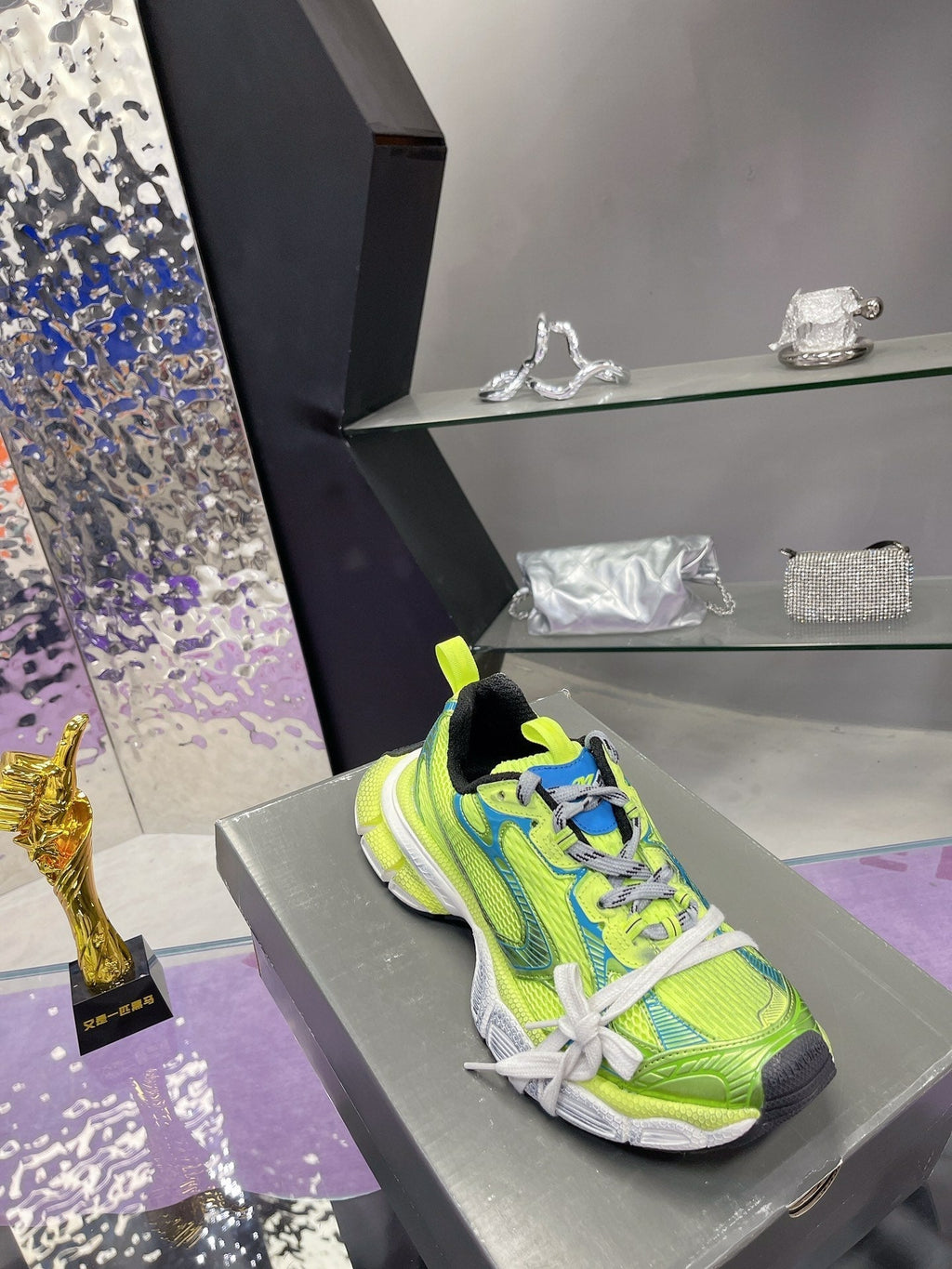 BALENCIAGA 3XL SNEAKER IN NEON GREEN MESH AND POLYURETHANE