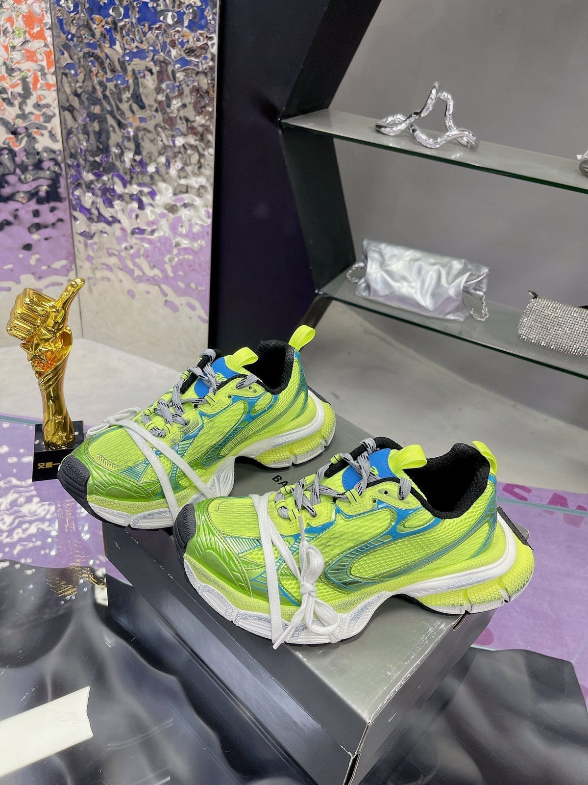 BALENCIAGA 3XL SNEAKER IN NEON GREEN MESH AND POLYURETHANE
