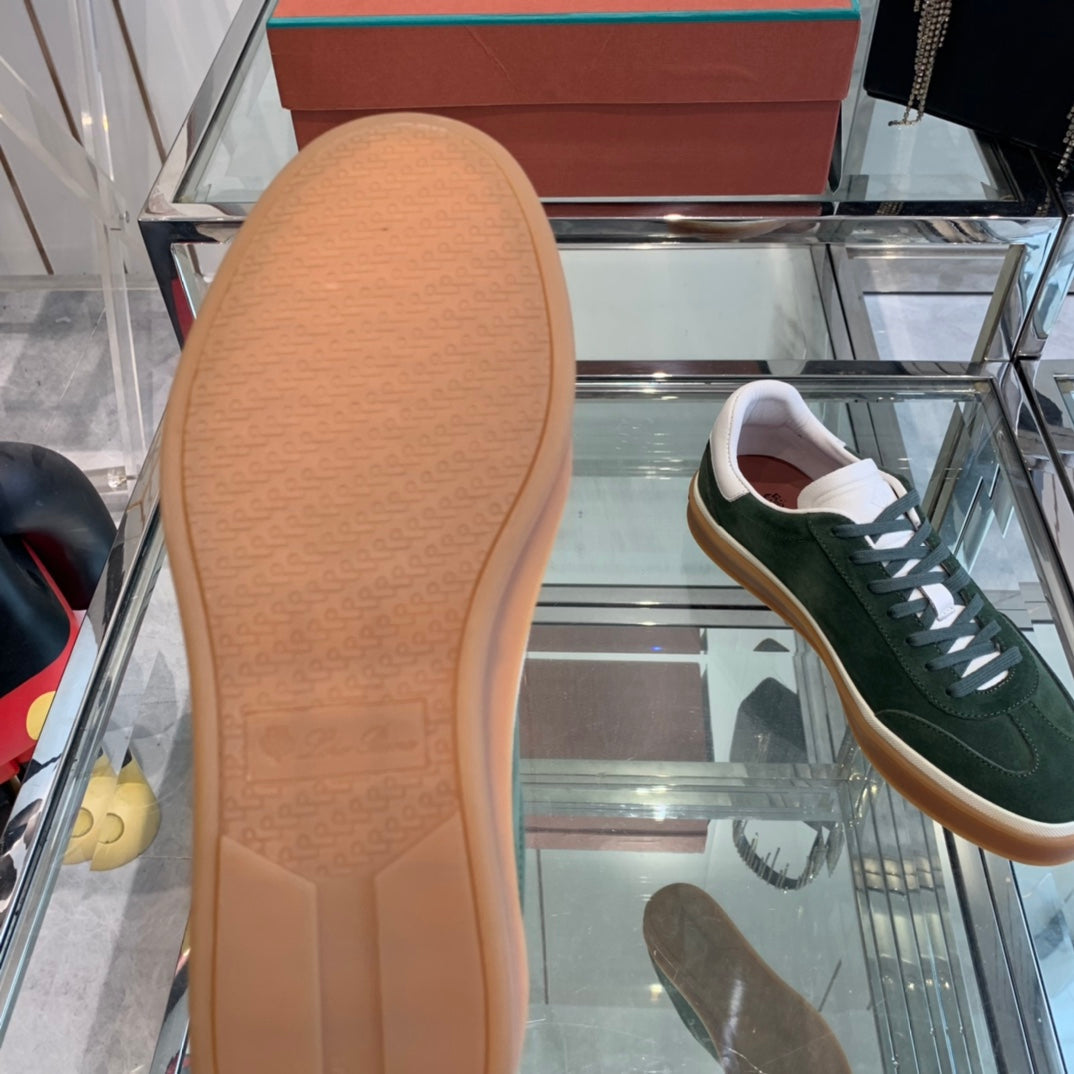 LORO PIANA TENNIS WALK SNEAKERS OCEAN SUEDE