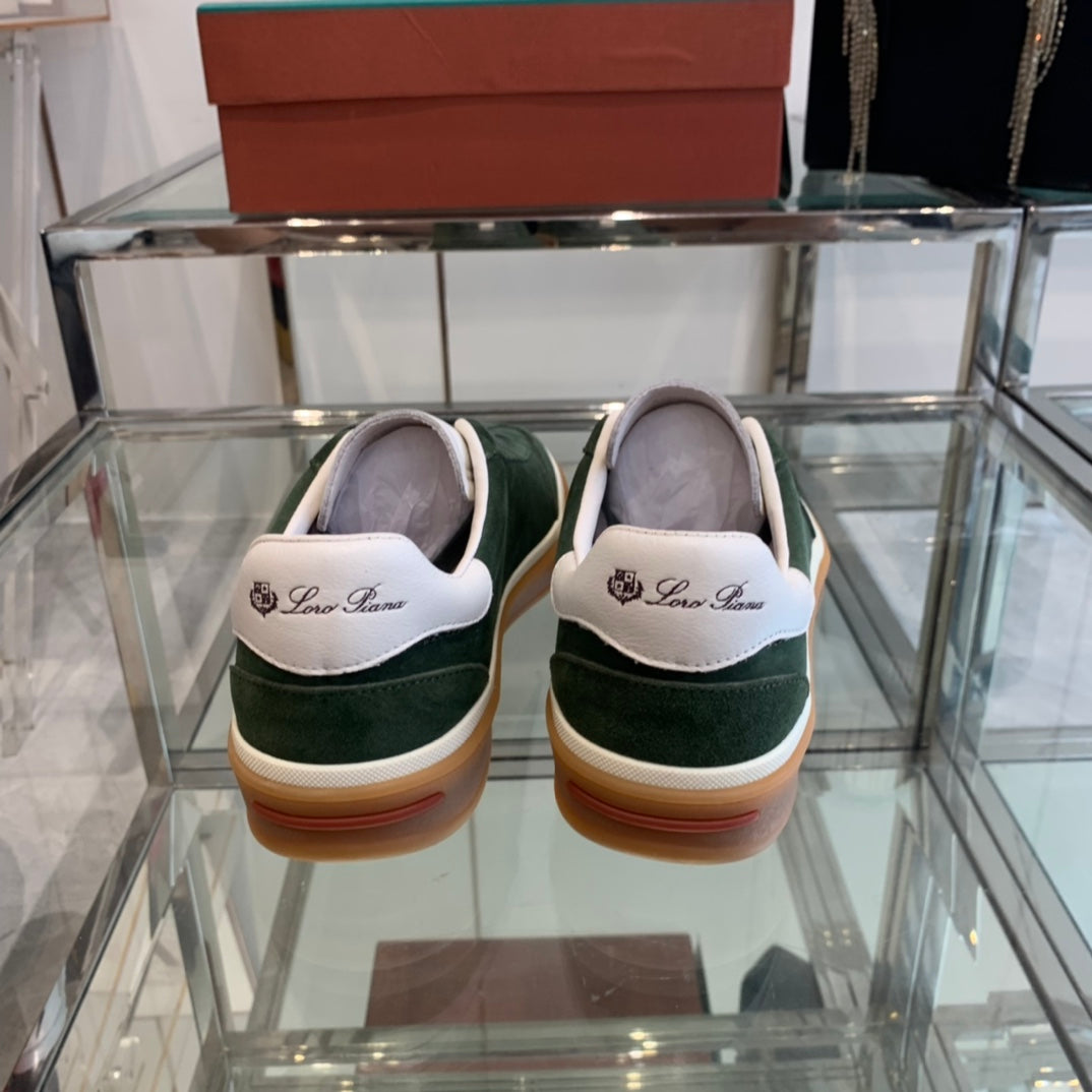 LORO PIANA TENNIS WALK SNEAKERS OCEAN SUEDE