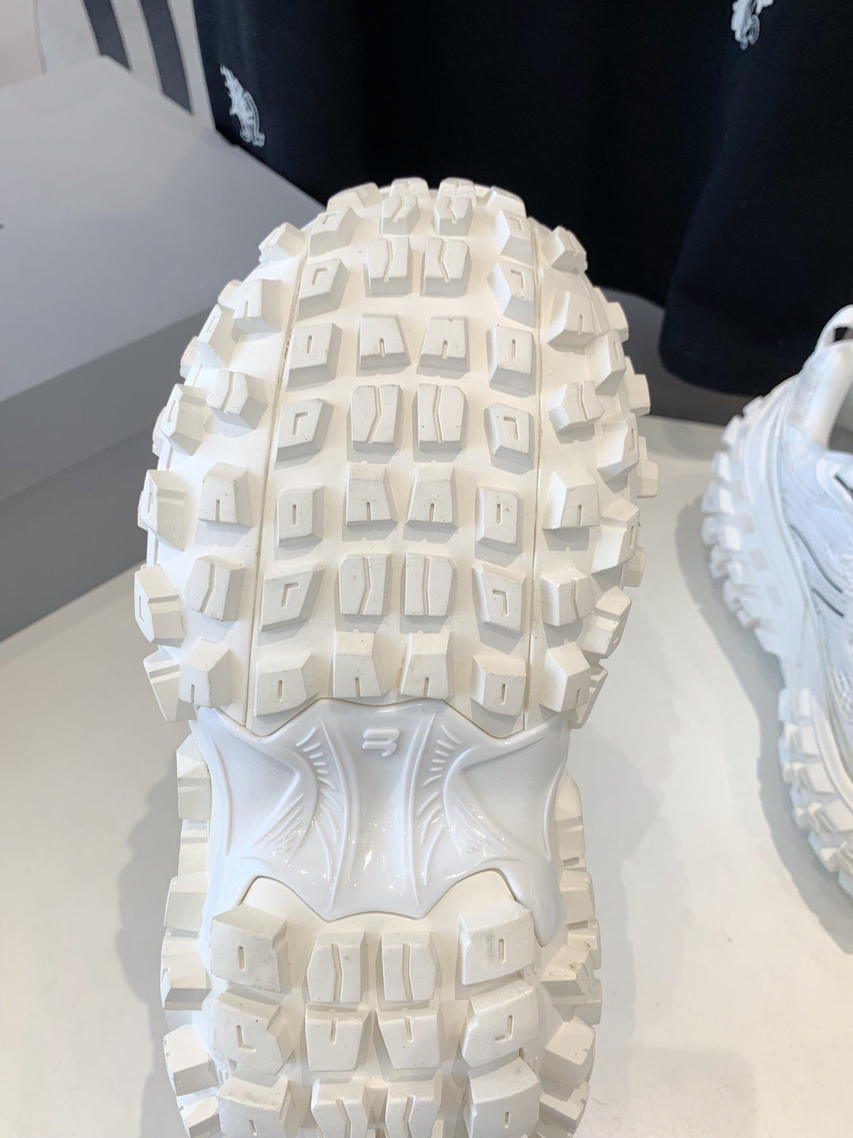 BALENCIAGA CHUNKY SNEAKERS IN WHITE MIX BLACK POLYURETHANE, POLYESTER AND NYLON