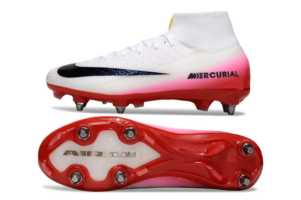 Nike Mercurial White/Pink Soccer Cleats - Hình 6