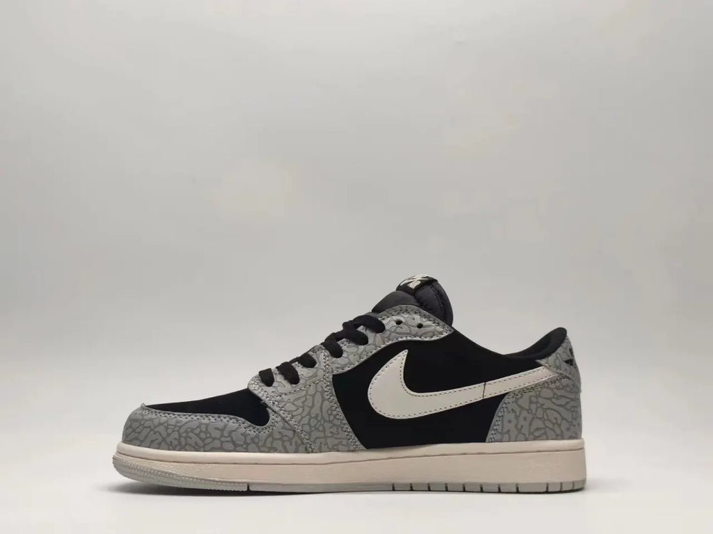Air Jordan 1 Low Black Elephant Print - Hình 2