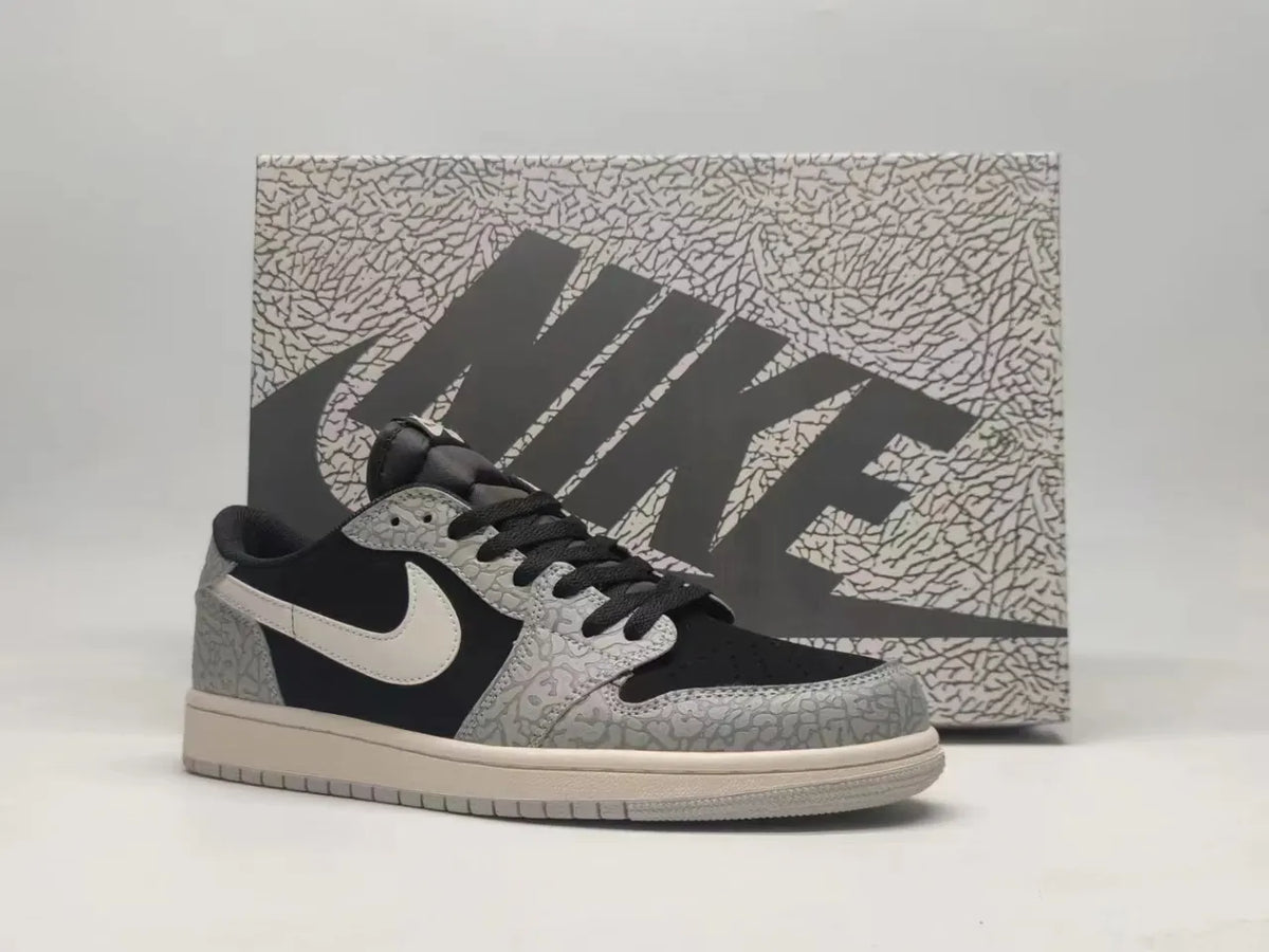 Air Jordan 1 Low Black Elephant Print - Hình 7