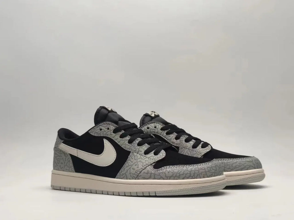 Air Jordan 1 Low Black Elephant Print - Hình 5