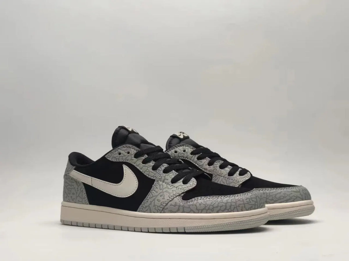 Air Jordan 1 Low Black Elephant Print - Hình 5