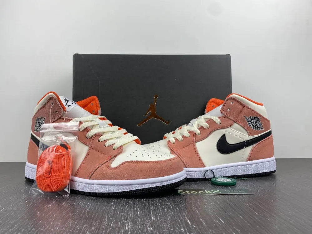 Air Jordan 1 Mid Coral Chalk - Hình 4