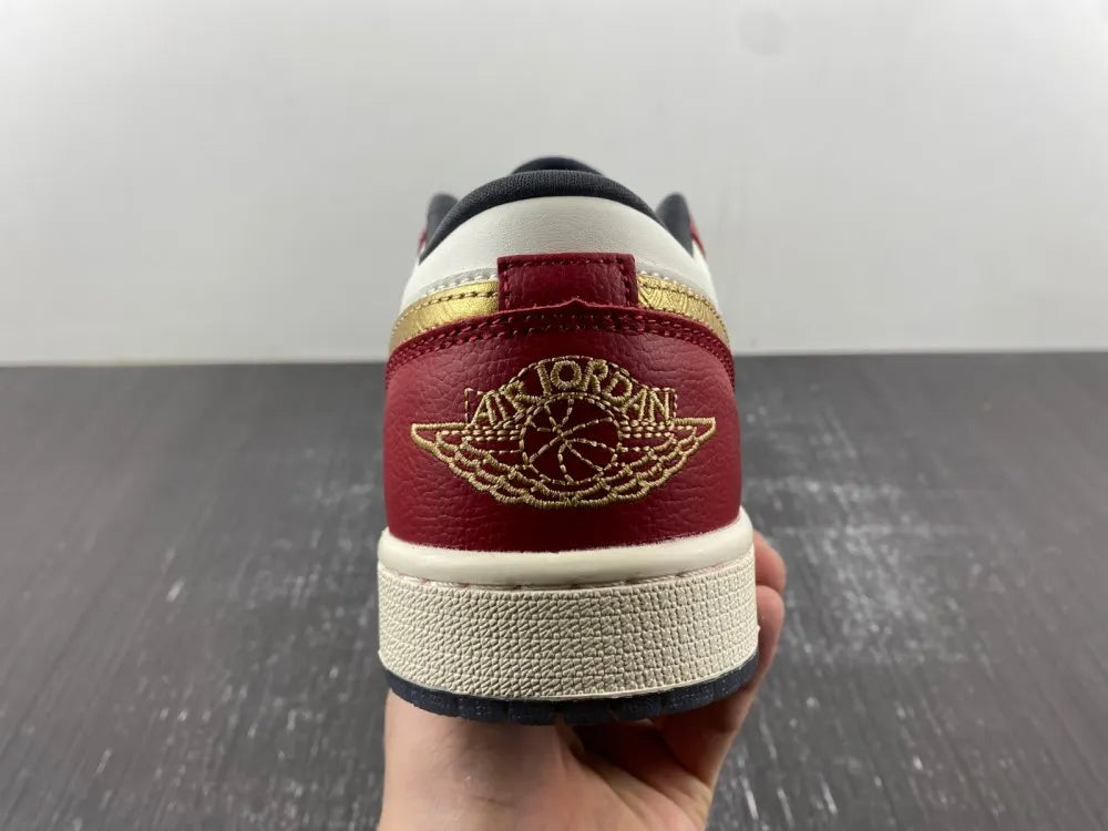 limited Air Jordan 1 Low Burgundy Gold - Hình 8