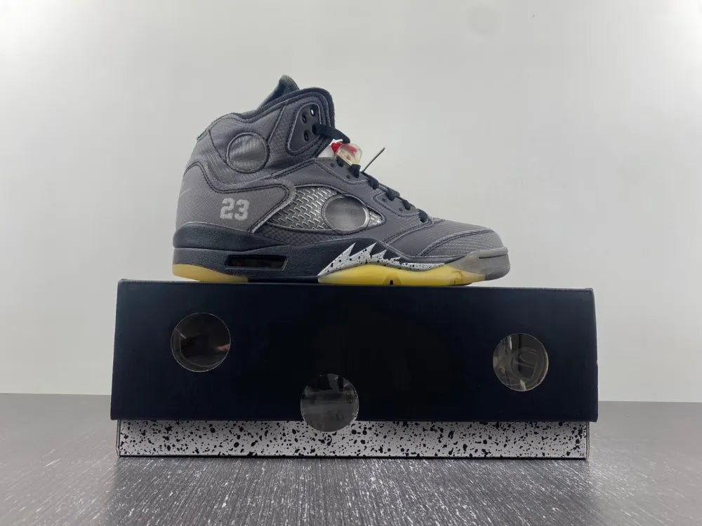 Air Jordan 5 Off-White Grey - Hình 2