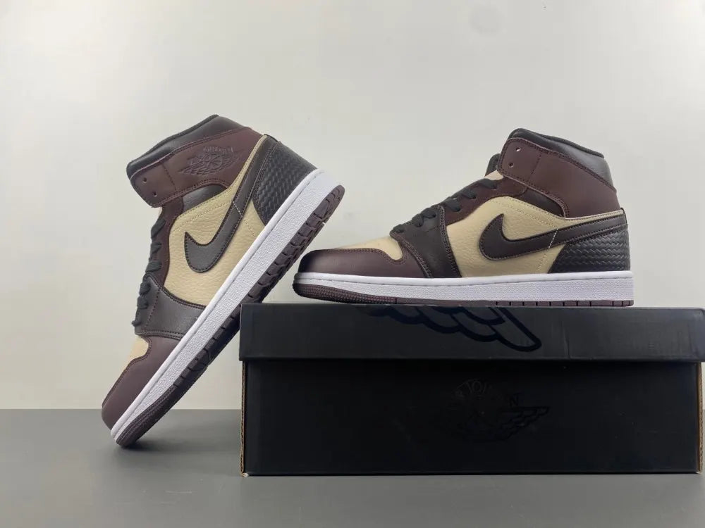 Air Jordan 1 Mid Brown Basalt premium - Hình 5