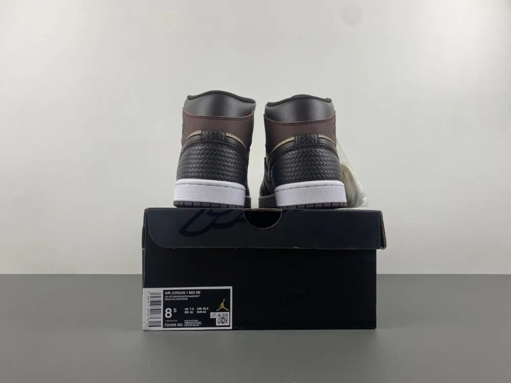 Air Jordan 1 Mid Brown Basalt premium - Hình 3