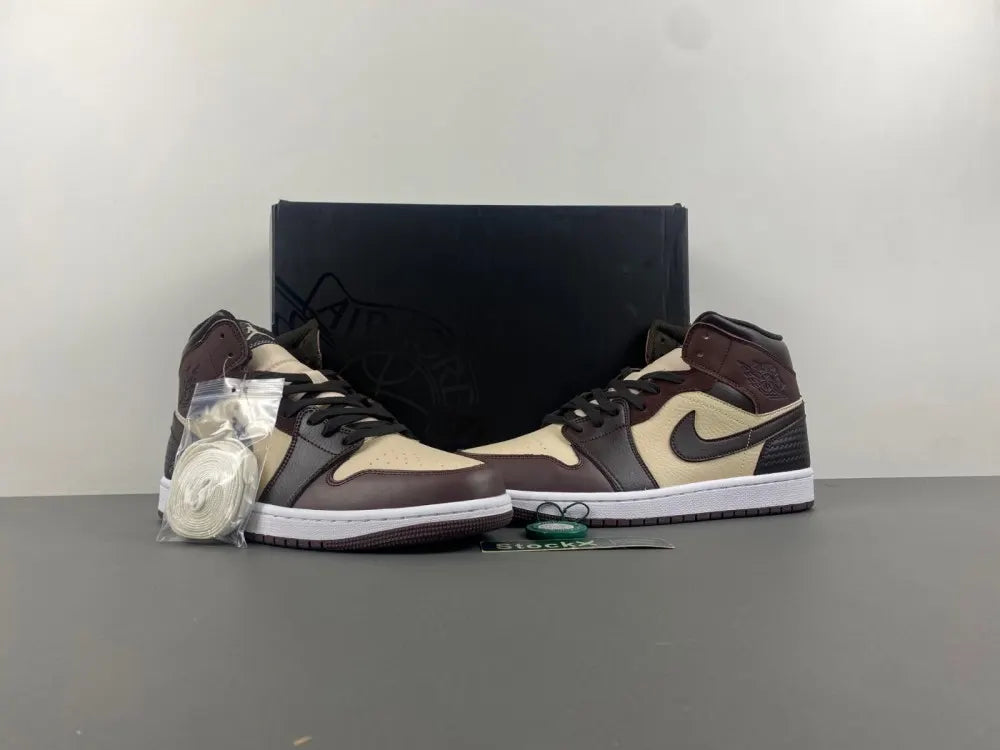 Air Jordan 1 Mid Brown Basalt premium - Hình 6
