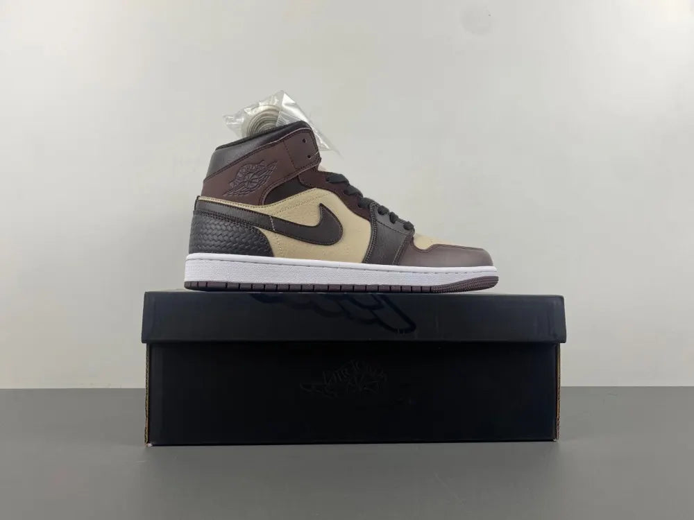 Air Jordan 1 Mid Brown Basalt premium - Hình 2