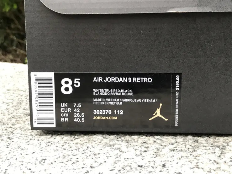 classic Air Jordan 9 Retro White Black - Hình 15