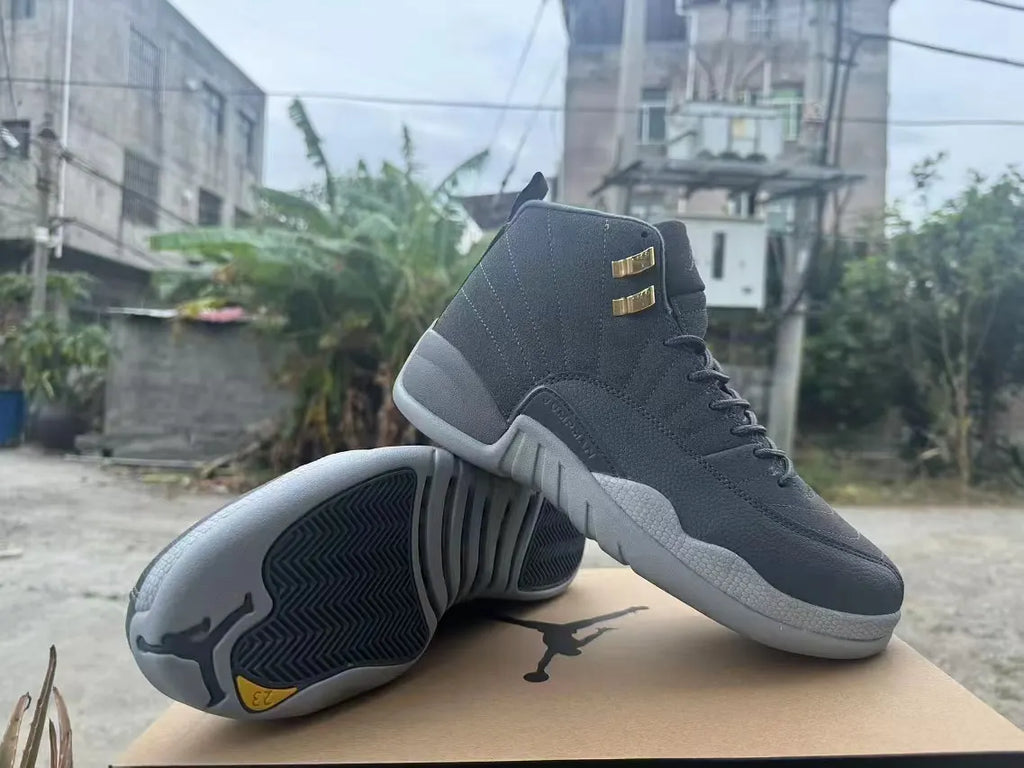 Air Jordan 12 Dark Grey Gold - Hình 2