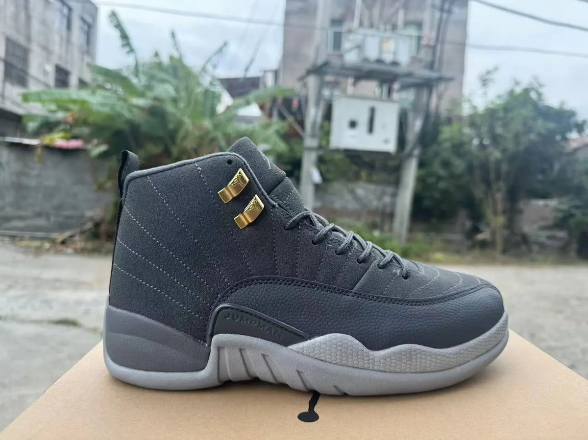 Air Jordan 12 Dark Grey Gold - Hình 3