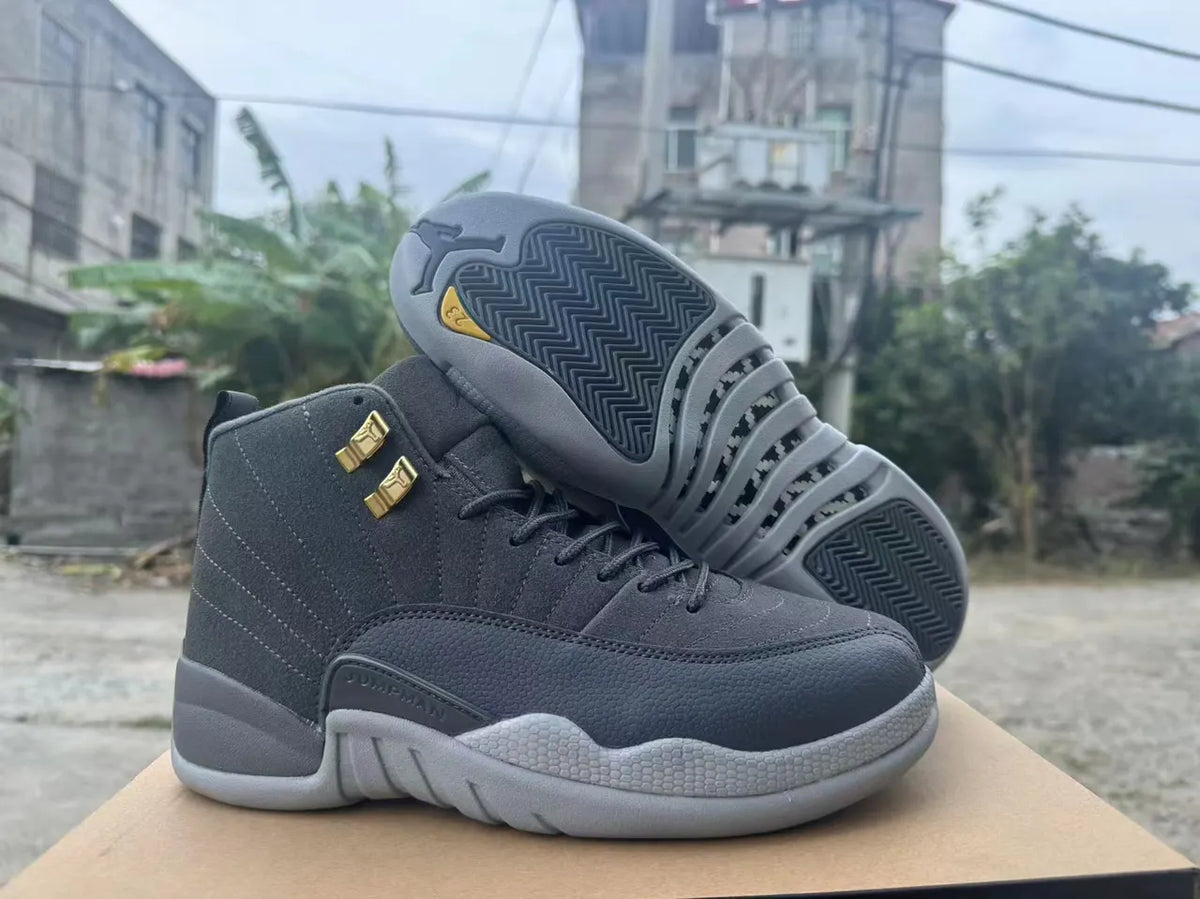 Air Jordan 12 Dark Grey Gold - Hình 4