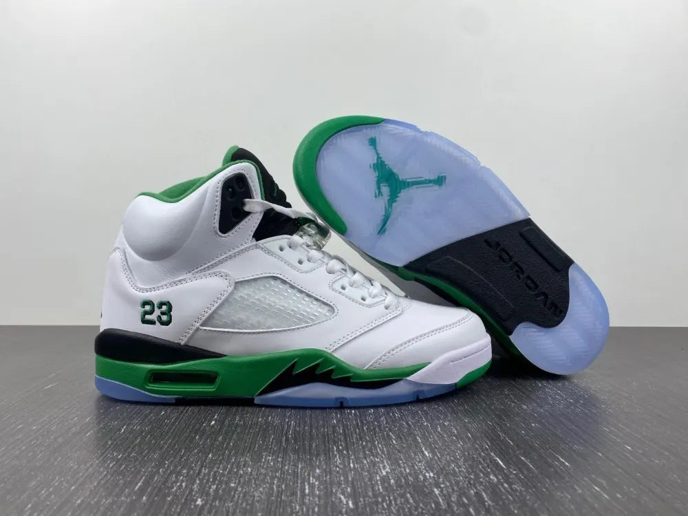 premium Air Jordan 5 White Green - Hình 11