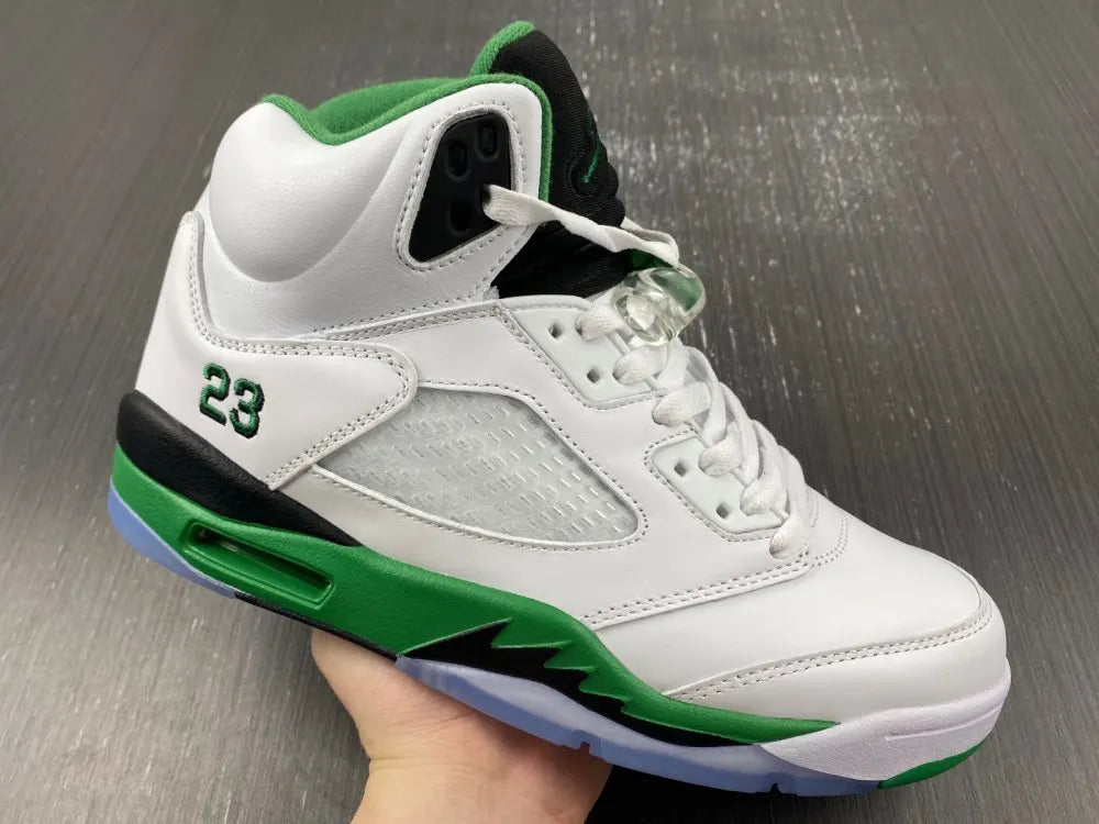 premium Air Jordan 5 White Green - Hình 8