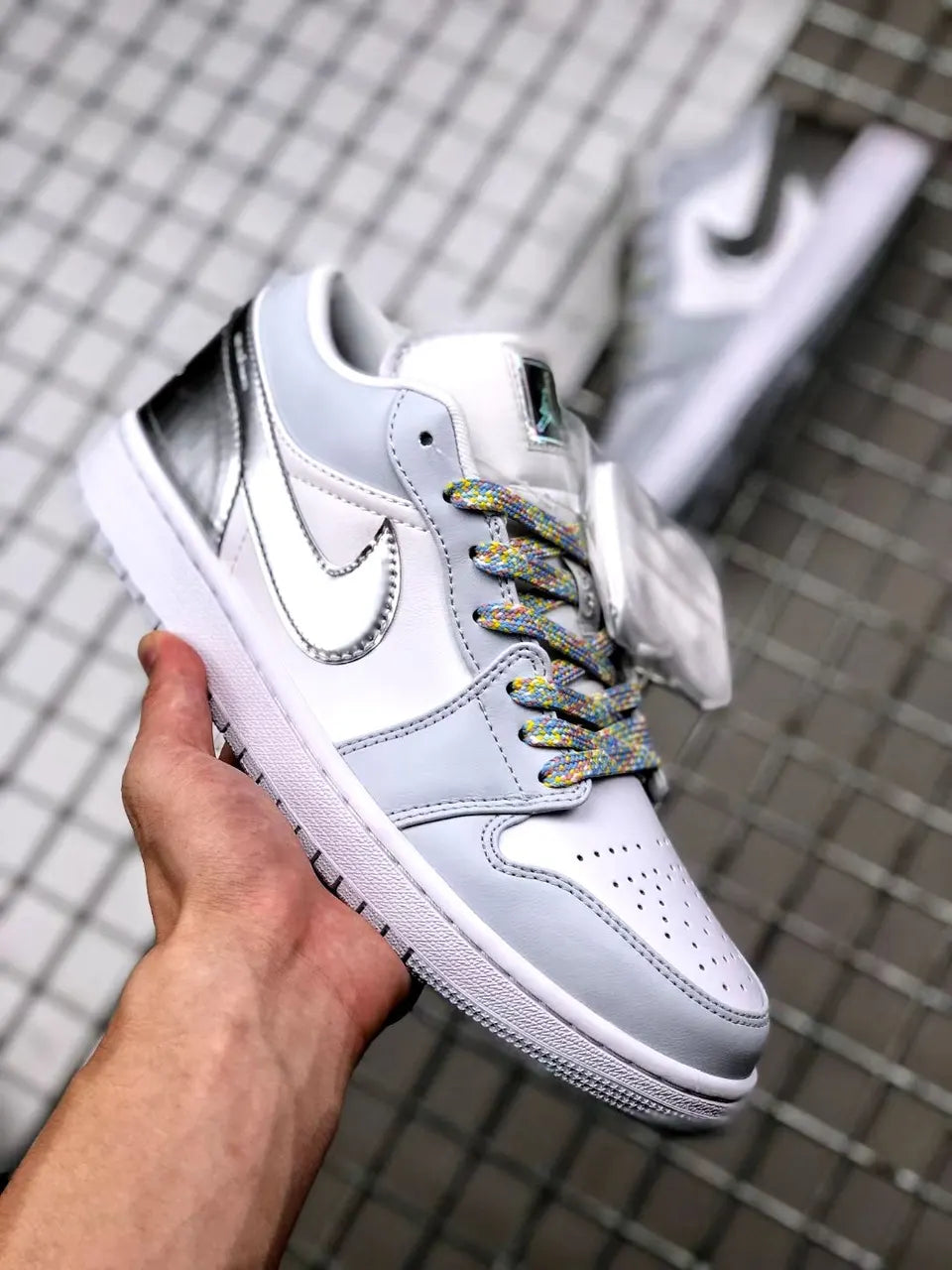 premium Air Jordan 1 Low Silver - Hình 7