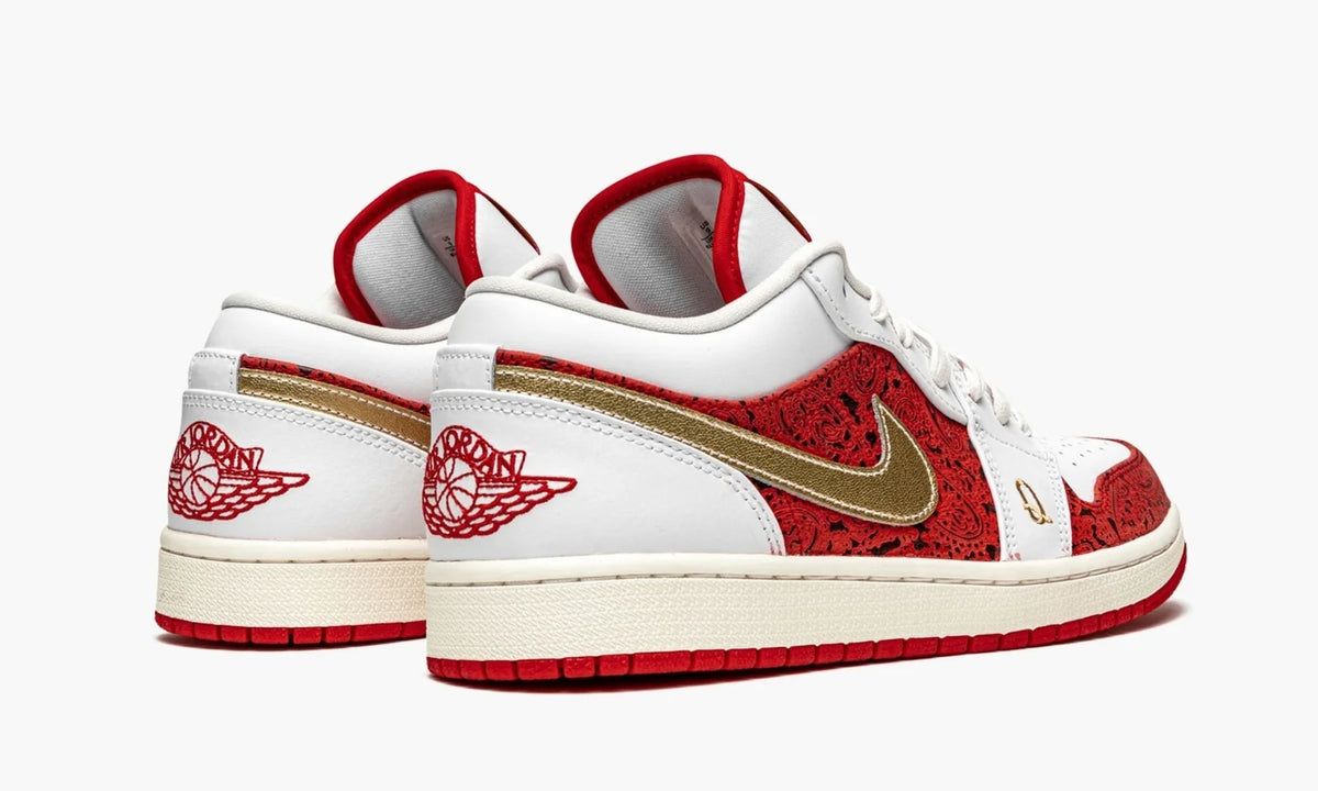 Jordan 1 Low Paisley Red Gold Luxury Custom Edition – Top 1 Sneaker