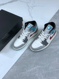 mid Air Jordan 1 Grey Blue