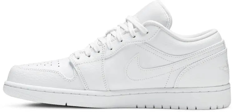 White Air Jordan 1 Low: Premium 2024 Triple White Luxury Sneakers