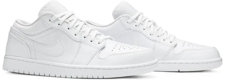 White Air Jordan 1 Low: Premium 2024 Triple White Luxury Sneakers
