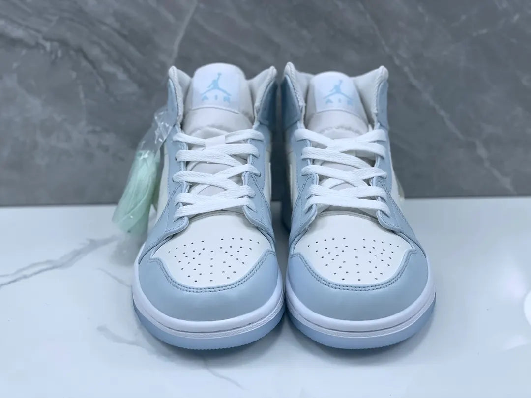 chrome Air Jordan 1 Mid Ice Blue - Hình 8