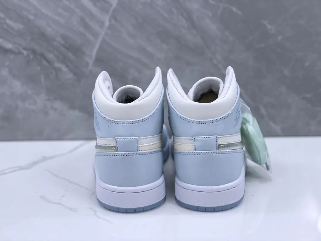 chrome Air Jordan 1 Mid Ice Blue - Hình 6