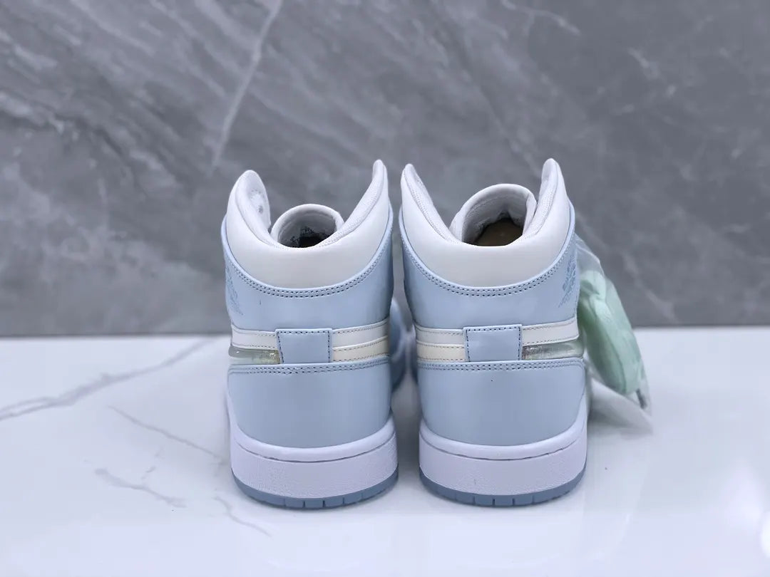 chrome Air Jordan 1 Mid Ice Blue - Hình 6
