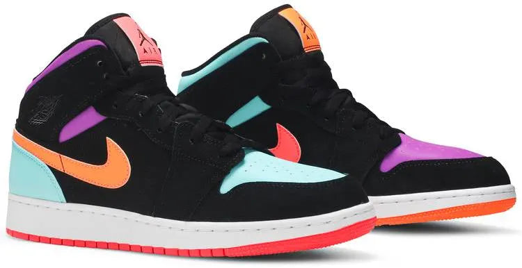 Air Jordan 1 Mid sneakers: Premium Edition Multi-Color Basketball Shoes for 2024