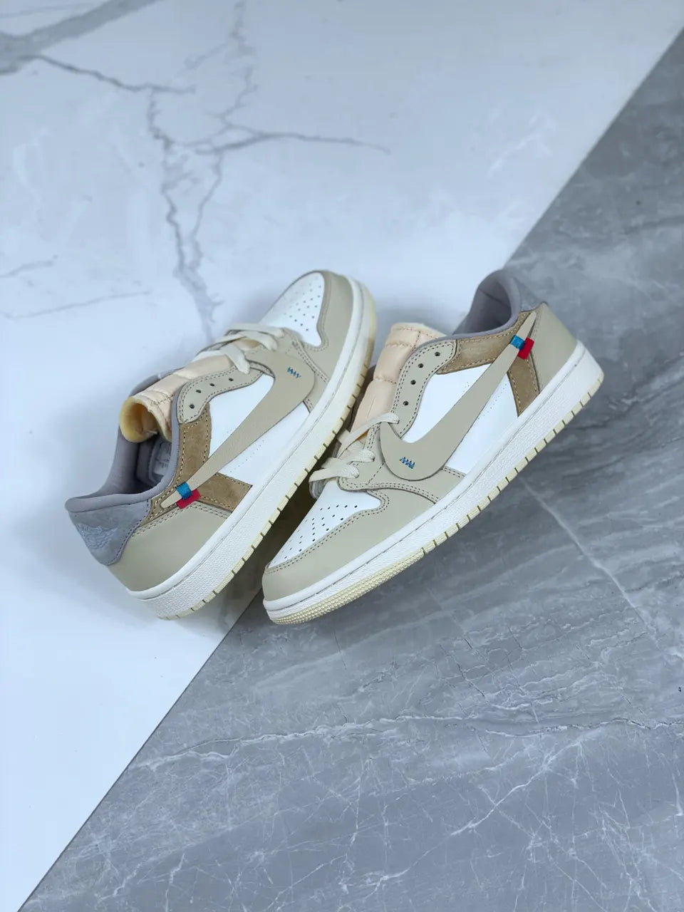 Nike AJ1 Low Grey Beige - Hình 5