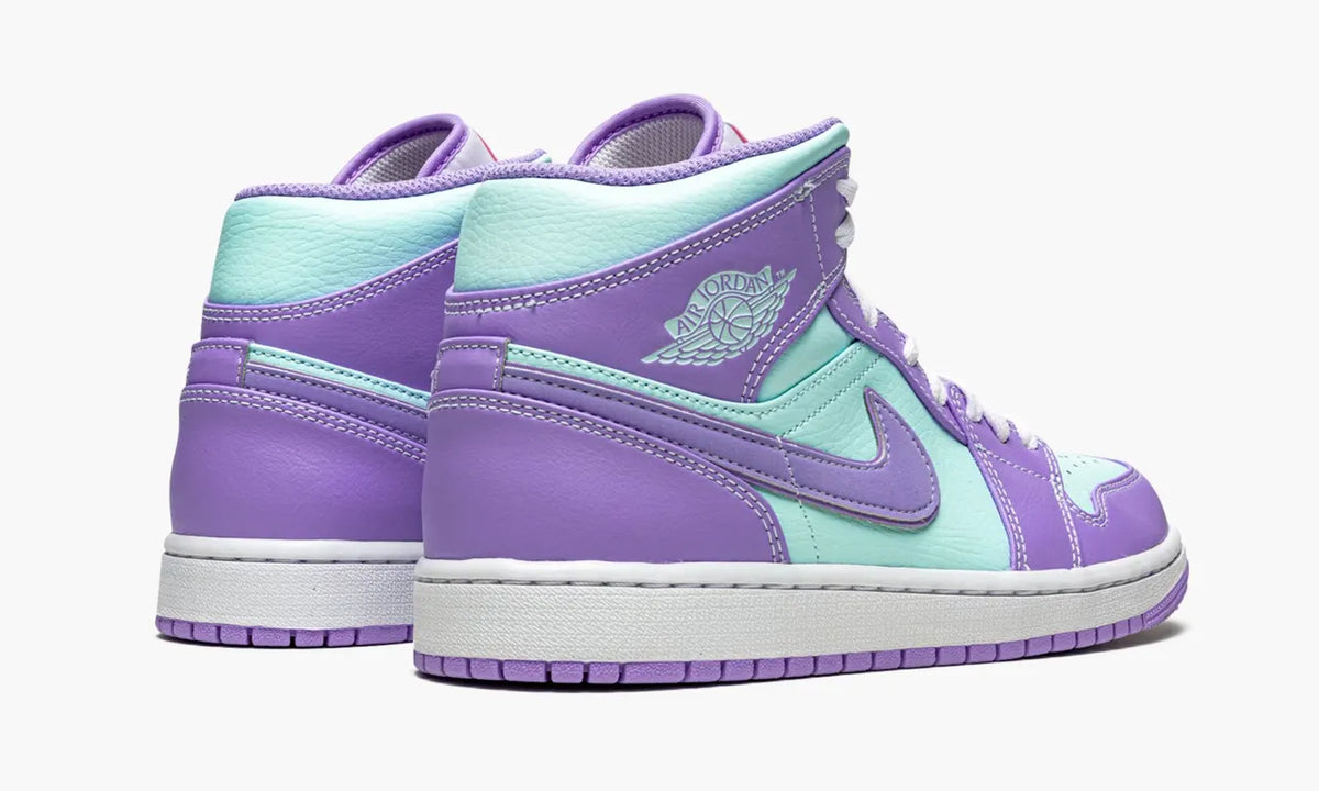 Air Jordan 1 Mid Sneakers: Premium 2024 Exclusive Purple Aqua Edition