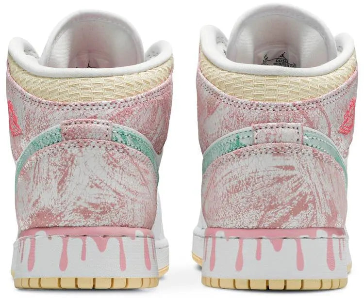 Jordan 1 Mid sneakers: Premium 2024 Paint Drip Edition for Ultimate Style