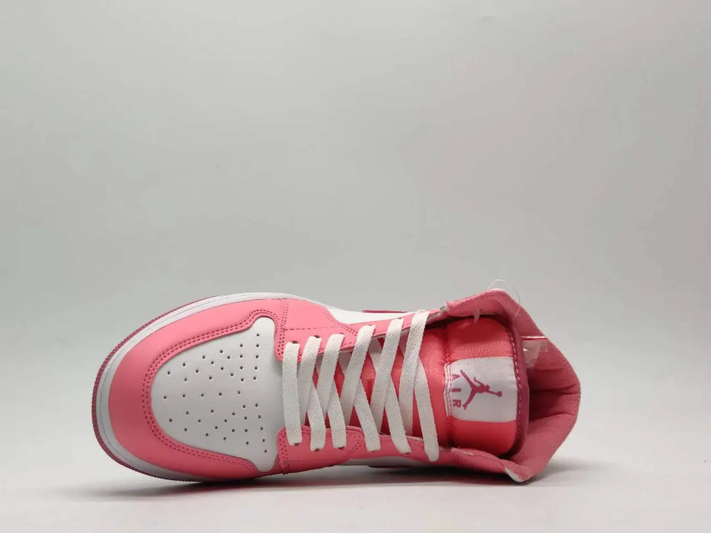 women Air Jordan 1 Mid Pink White - Hình 4