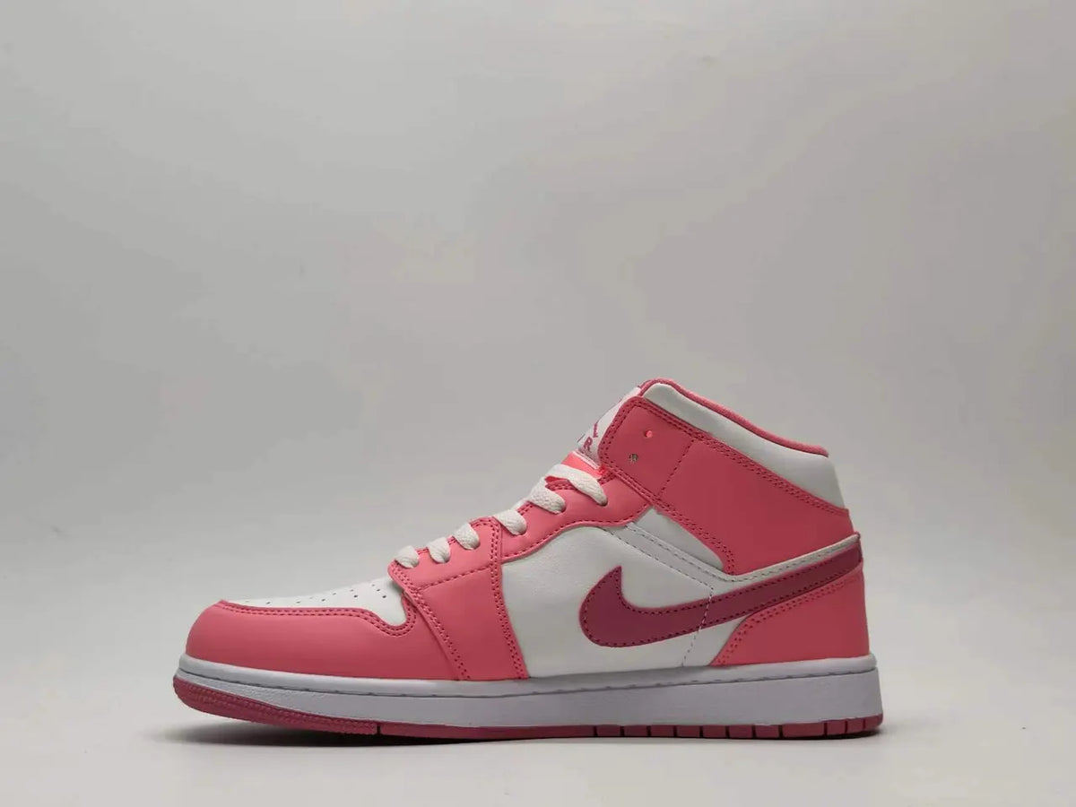 women Air Jordan 1 Mid Pink White - Hình 5