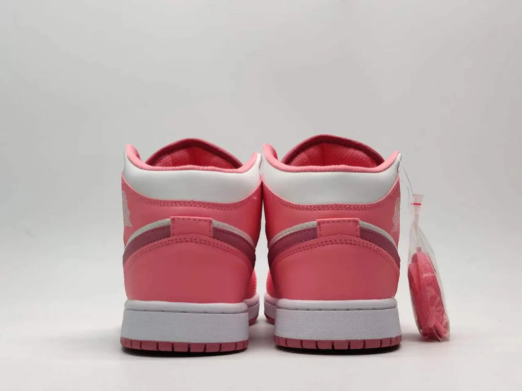 women Air Jordan 1 Mid Pink White - Hình 3