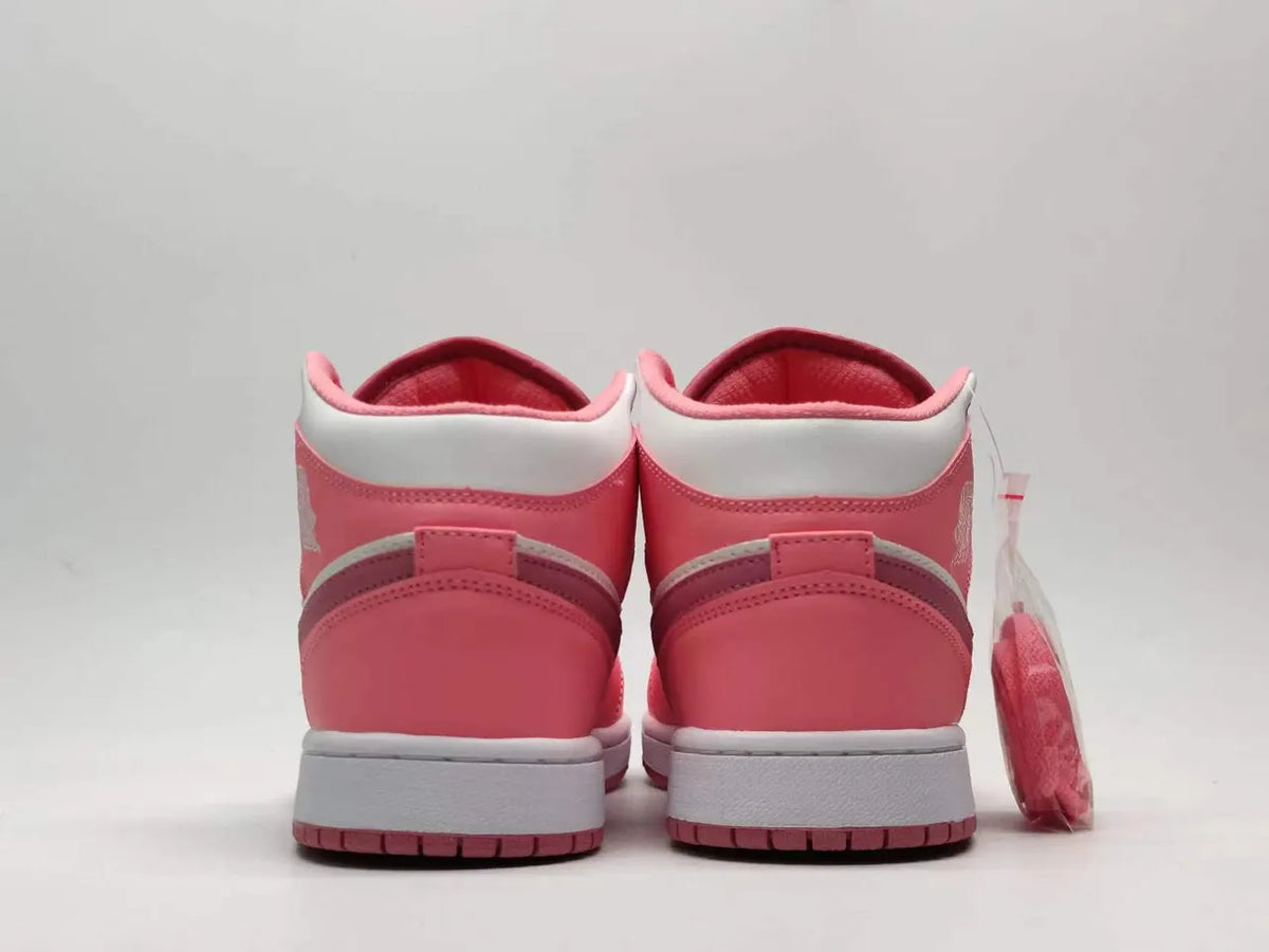 women Air Jordan 1 Mid Pink White - Hình 3