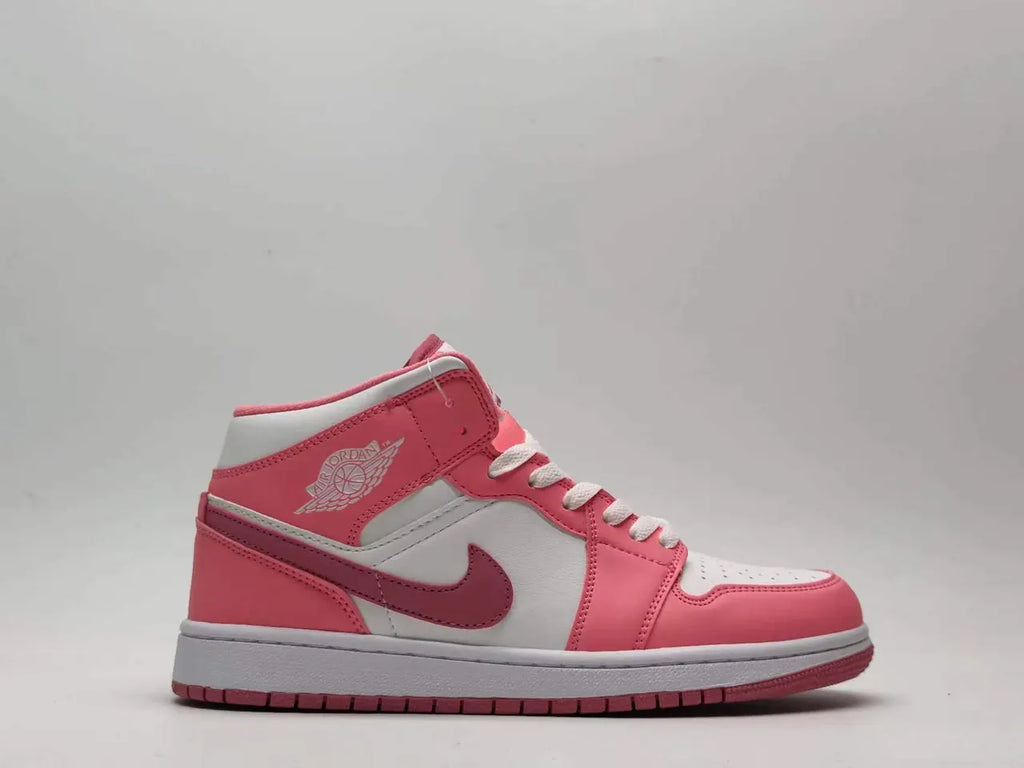 women Air Jordan 1 Mid Pink White - Hình 6