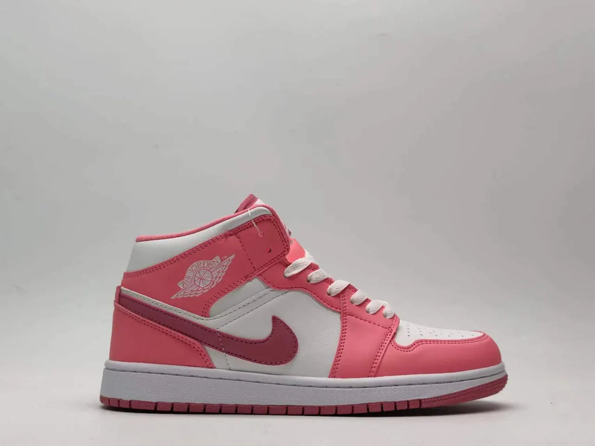 women Air Jordan 1 Mid Pink White - Hình 6