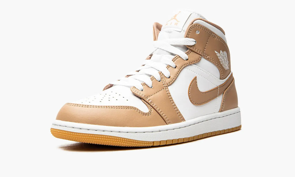 Air Jordan 1 Mid Premium Tan White Sneakers – 2024 Top Luxury Edition